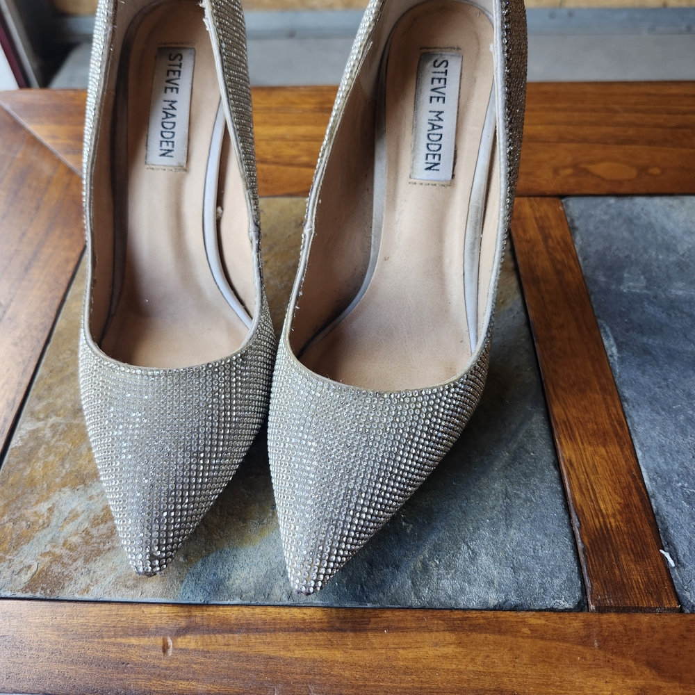 Steve Madden Glittering Silver Heels